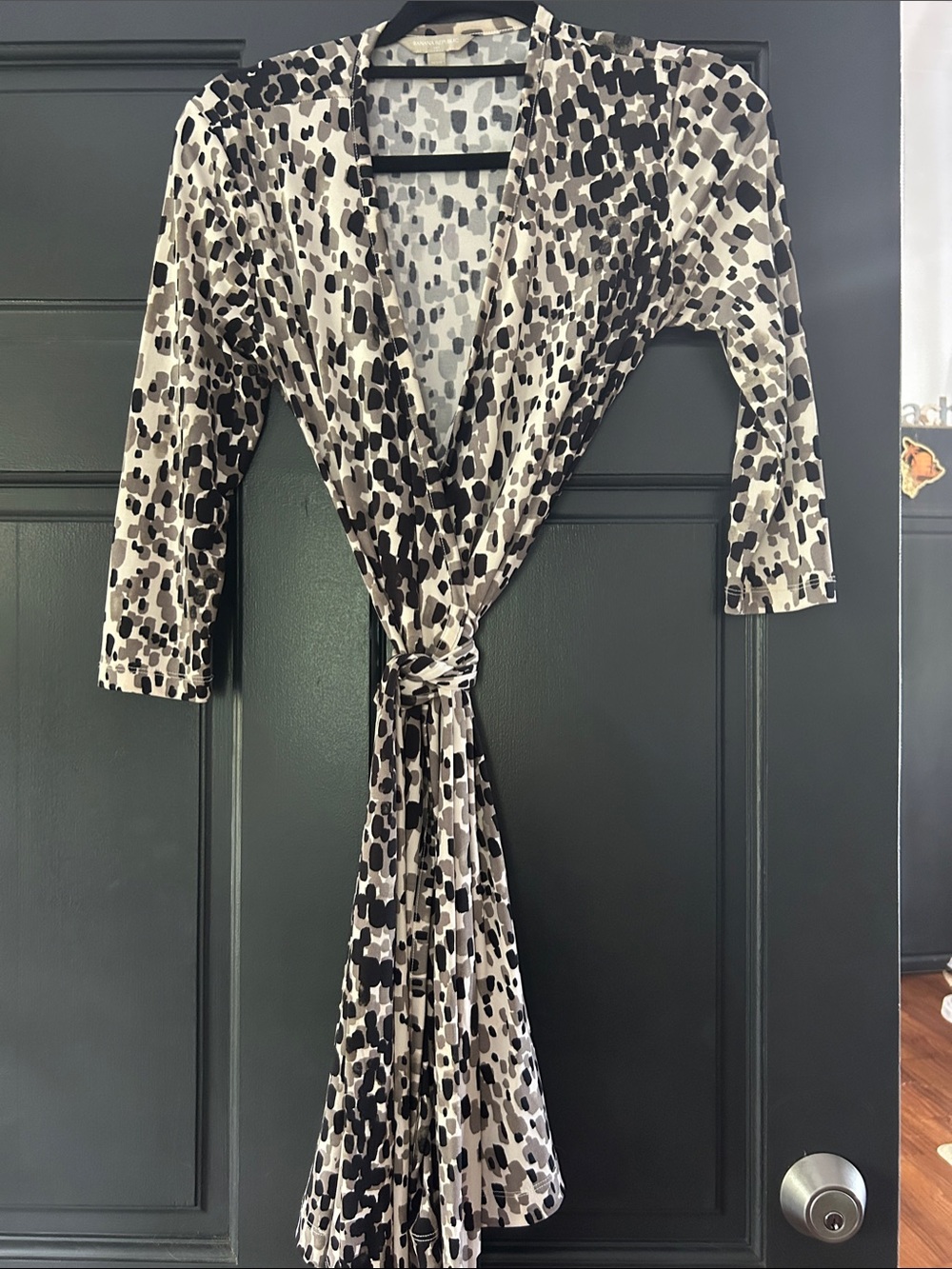 Banana Republic Neutral Leopard-Print Wrap Dress